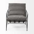 30" Gray and Black Linen Lounge Chair