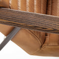 37" Tan and Black Faux Leather Tufted Lounge Chair