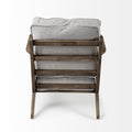 31" Light Gray and Brown Fabric Lounge Chair