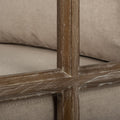 30" Cream and Brown Fabric Arm Chair
