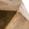 19" Brass Distressed Brass Square Block End Table