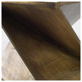 21" Brass Clad Distressed Wood Abstract End Table