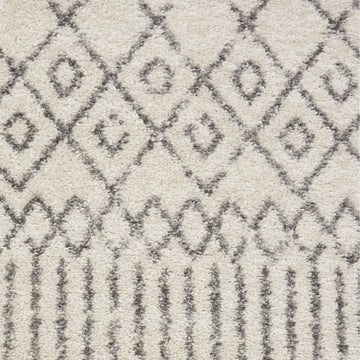 5' X 7' Gray And Ivory Geometric Distressed Area Rug