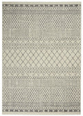 5' X 7' Gray And Ivory Geometric Distressed Area Rug