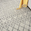 5' X 7' Gray And Ivory Geometric Distressed Area Rug