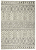 5' X 7' Gray And Ivory Geometric Area Rug