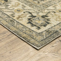 8' X 11' Beige And Gray Medallion Distressed Area Rug