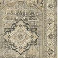8' X 11' Beige And Gray Medallion Distressed Area Rug
