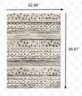 5' X 7' Ivory And Black Abstract Geometric Distressed Area Rug