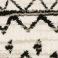 5' X 7' Ivory And Black Abstract Geometric Distressed Area Rug