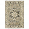 8' X 11' Beige And Gray Medallion Distressed Area Rug
