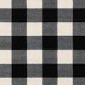 7' X 9' Black And Ivory Gingham Area Rug