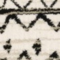 5' X 7' Ivory And Black Abstract Geometric Distressed Area Rug