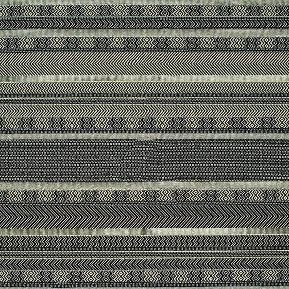 10' X 13' Black And Ivory Geometric Area Rug