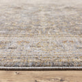 8' Beige Grey Machine Woven Oriental Indoor Runner Rug