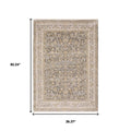 8' Beige Grey Machine Woven Oriental Indoor Runner Rug