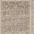 8' Beige Grey Machine Woven Oriental Indoor Runner Rug