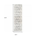 2' X 8' Ivory And Gray Abstract Strokes Runner Rug