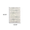 2' X 8' Ivory And Gray Abstract Strokes Runner Rug