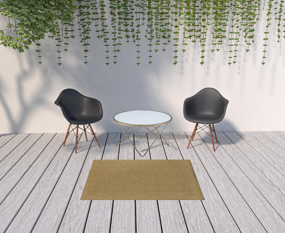 8' Tan Indoor Outdoor Runner Rug