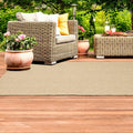 8' Beige Indoor Outdoor Runner Rug