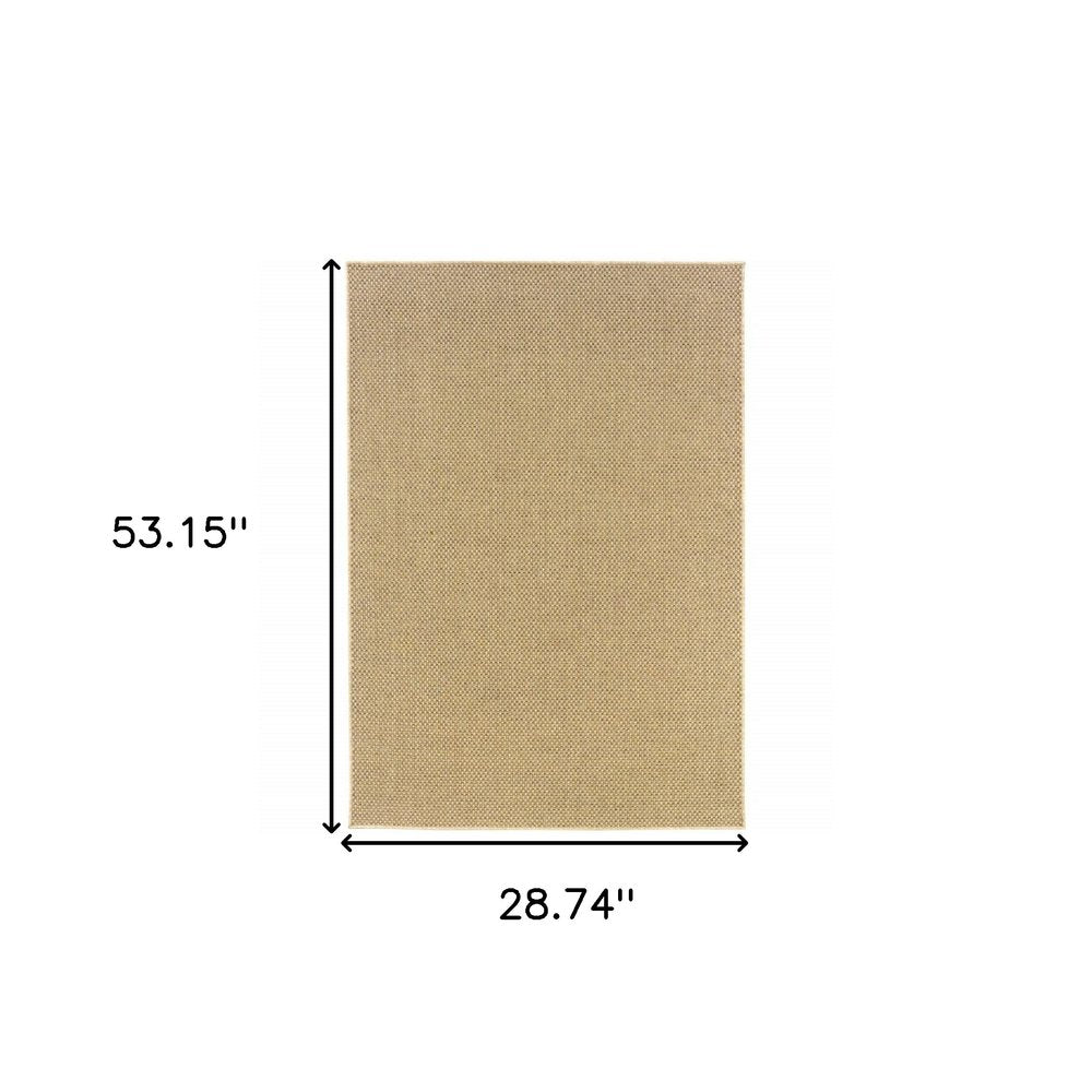 8' Beige Indoor Outdoor Runner Rug