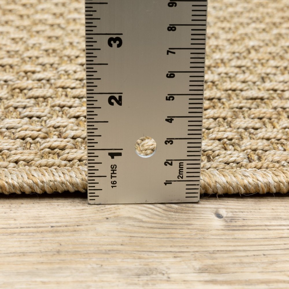 8' Beige Indoor Outdoor Runner Rug