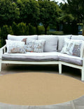 8' Beige Indoor Outdoor Runner Rug