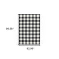 8' Black And Ivory Indoor Outdoor Runner Rug