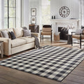8' Black And Ivory Indoor Outdoor Runner Rug