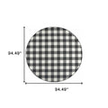 8' Black And Ivory Indoor Outdoor Runner Rug