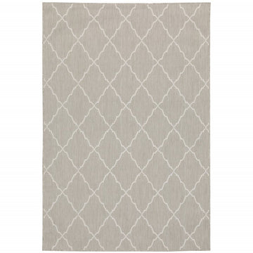 3' X 5' Gray And Ivory Indoor Outdoor Area Rug