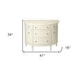 41" White Solid Wood Five Drawer Sideboard with Two Doors