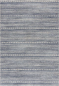 8' X 11' Navy Blue Decorative Stripes Area Rug
