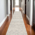 5' X 8' Ivory Distressed Ikat Pattern Area Rug