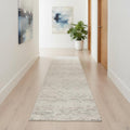 5' X 8' Ivory Distressed Ikat Pattern Area Rug