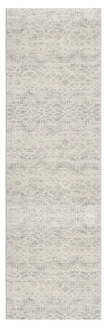 5' X 8' Ivory Distressed Ikat Pattern Area Rug