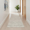 5' X 8' Ivory Distressed Ikat Pattern Area Rug