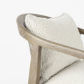 29" Cream and Brown Boucle Arm Chair