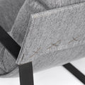 35" Gray and Black Fabric Wingback Chair