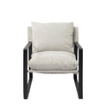 35" Gray and Black Fabric Wingback Chair