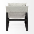 35" Gray and Black Fabric Wingback Chair