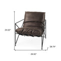 Black Faux Leather Contemporary Metal Chair
