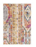 8' Gold And Ivory Southwestern Runner Rug