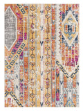 8' Gold And Ivory Southwestern Runner Rug