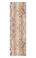 8' Gold And Ivory Southwestern Runner Rug
