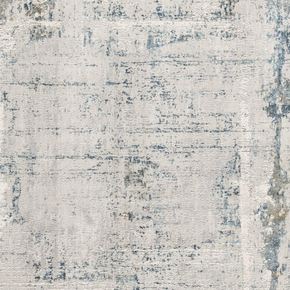 5' X 7' Blue and Ivory Abstract Area Rug