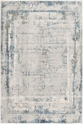 5' X 7' Blue and Ivory Abstract Area Rug