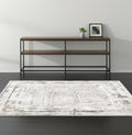 4' X 6' Gray and Ivory Abstract Power Loom Area Rug