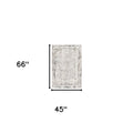 4' X 6' Gray and Ivory Abstract Power Loom Area Rug